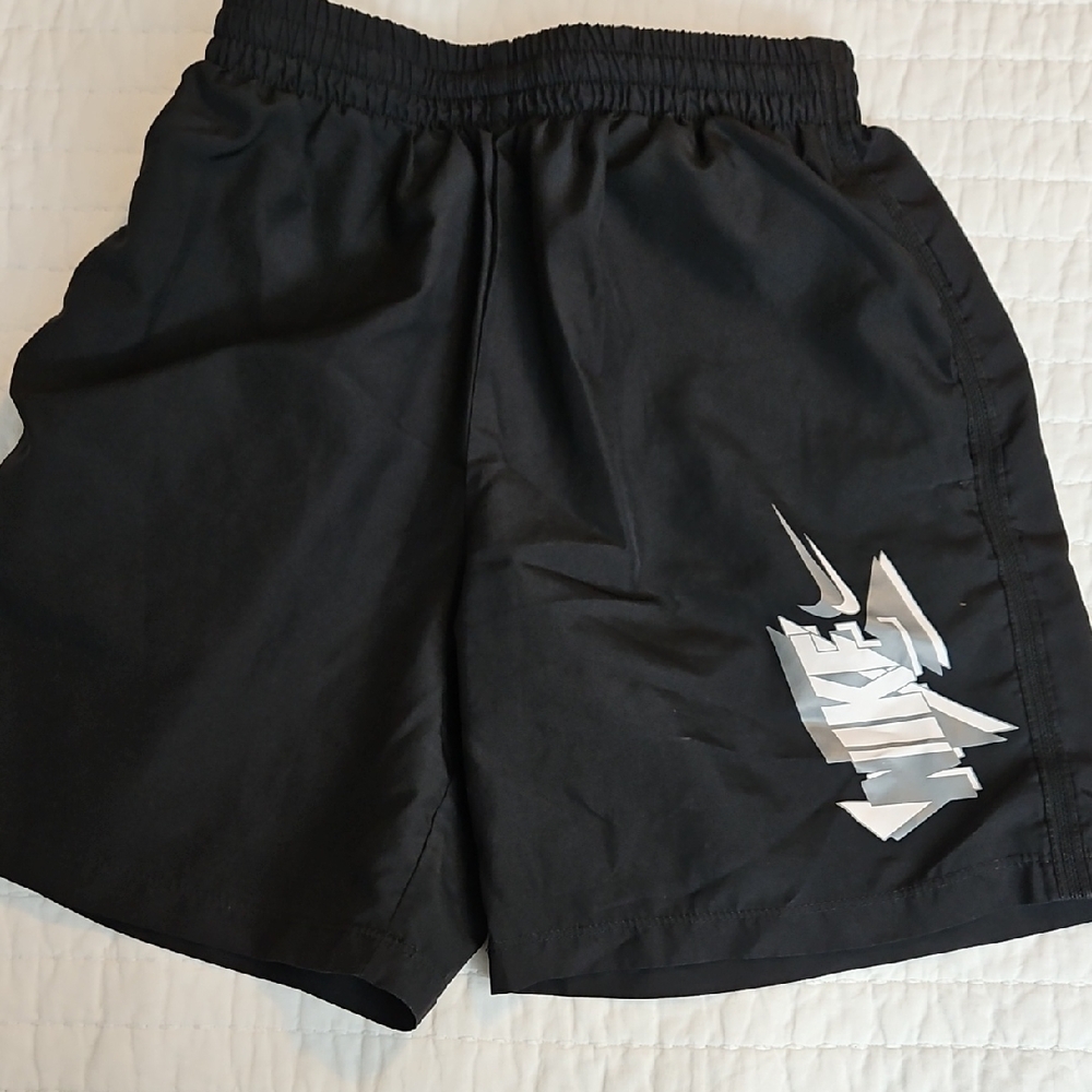 Nike Black Shorts with White And Grey Logo